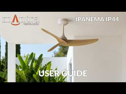 Ipanema IP44 1.2m 32W DC Fan With Remote Control, White, 5yrs Warranty
